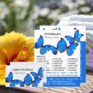 Blue Butterflies, Beautician, Beauty Salon Advert Flyer