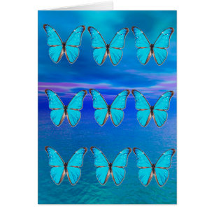 Blue Butterflies Birthday Card