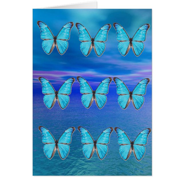 Blue Butterflies Birthday Card (Front)