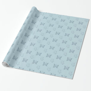 Blue Butterflies Birthday Wrapping Paper