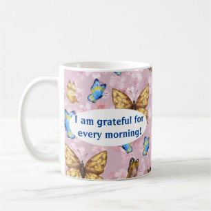 blue butterflies coffee mug