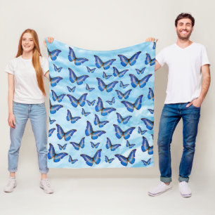 Blue Butterflies Fleece Blanket