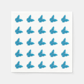 Blue Butterflies Fluttering Illustration Pattern Napkin