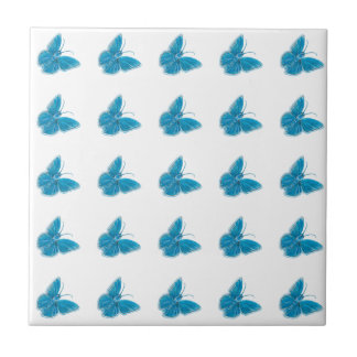 Blue Butterflies Fluttering Illustration Pattern Tile