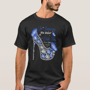 Blue Butterflies High Heel Human Trafficking Preve T-Shirt