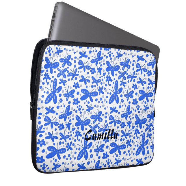 Blue butterflies iPhone wallet case (Front Right)