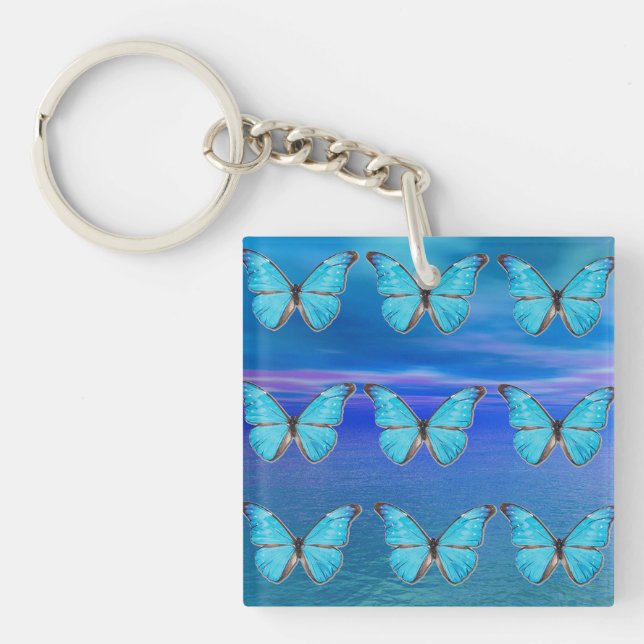 Blue Butterflies Key Ring (Front)