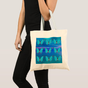 Blue Butterflies Large Tote Bag