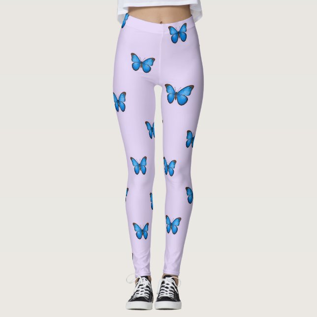 Blue Butterflies Leggings (Front)