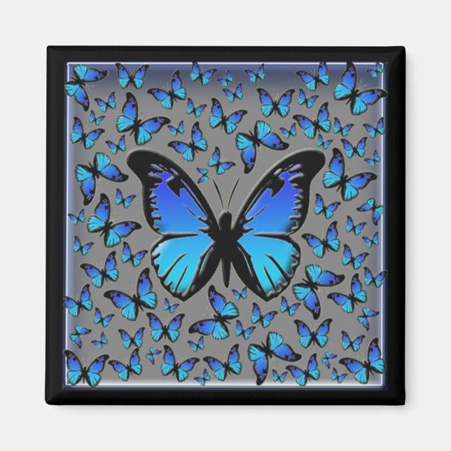blue butterflies magnet (Front)