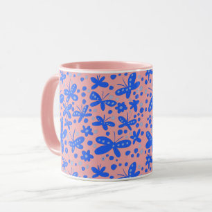 Blue butterflies mug