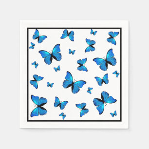 Blue butterflies napkin
