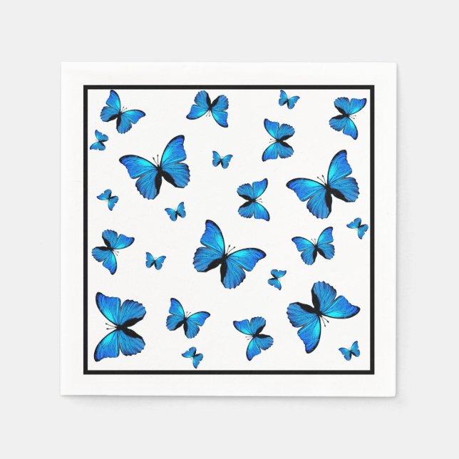 Blue butterflies napkin (Front)