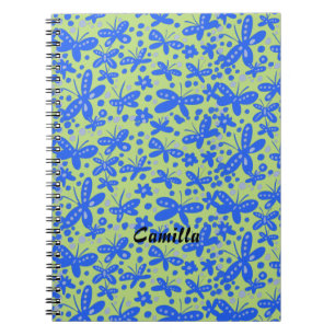 Blue butterflies notebook