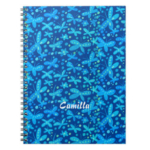 Blue butterflies notebook
