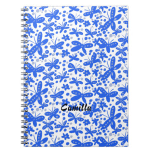 Blue butterflies notebook