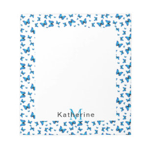 Blue butterflies notepad