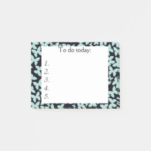 Blue Butterflies on Black Post It Note