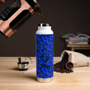 Blue Butterflies Pattern C01.b Dblue BG Water Bottle