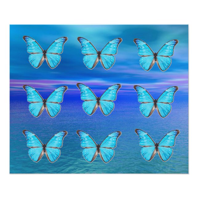 Blue Butterflies Photo Print (Front)