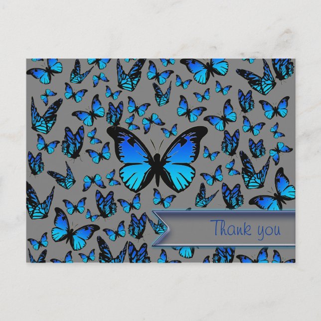blue butterflies postcard (Front)