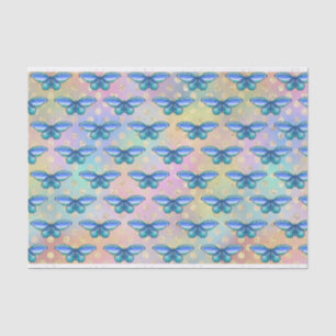 Blue Butterflies Soft Rainbow Colours All Occasion Tissue Paper