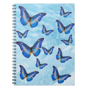 Blue Butterflies Spiral Photo Notebook