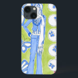 Blue Butterflies Surrounding Glamorous Girl iPhone 13 Case<br><div class="desc">Blue Butterflies float around in this piece by Chariklia Zarris,  surrounding a glamorous girl. Bright colors form the background of this print,  adding some handsome hues to this piece. Get your copy now!</div>