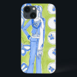 Blue Butterflies Surrounding Glamorous Girl iPhone 13 Case<br><div class="desc">Blue Butterflies float around in this piece by Chariklia Zarris,  surrounding a glamorous girl. Bright colors form the background of this print,  adding some handsome hues to this piece. Get your copy now!</div>