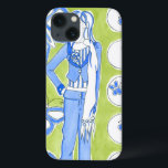 Blue Butterflies Surrounding Glamorous Girl iPhone 13 Case<br><div class="desc">Blue Butterflies float around in this piece by Chariklia Zarris,  surrounding a glamorous girl. Bright colors form the background of this print,  adding some handsome hues to this piece. Get your copy now!</div>
