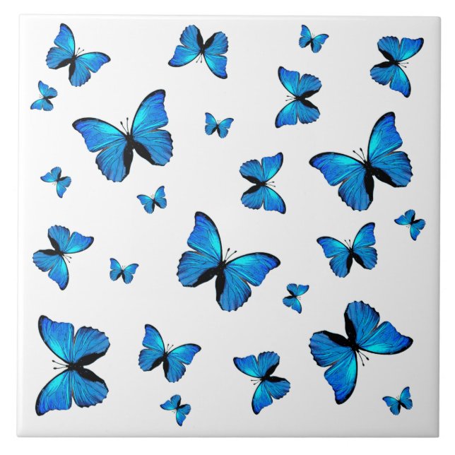 Blue butterflies tile (Front)