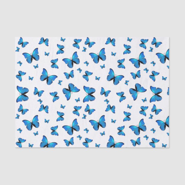 Blue butterflies tissue paper (Front)