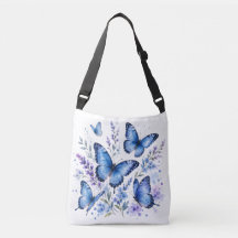 Blue Butterflies Watercolor Painting