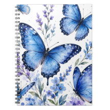 Blue Butterflies Watercolor Painting