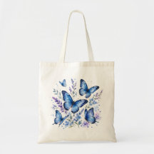 Blue Butterflies Watercolor Painting