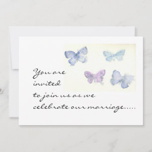 Blue Butterflies Wedding Invitation
