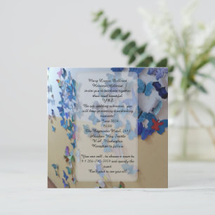 Blue Butterflies Wedding Invitation