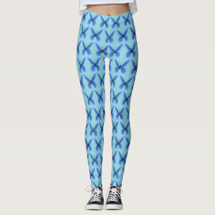 Blue Butterflies You Choose Background Colour Leggings