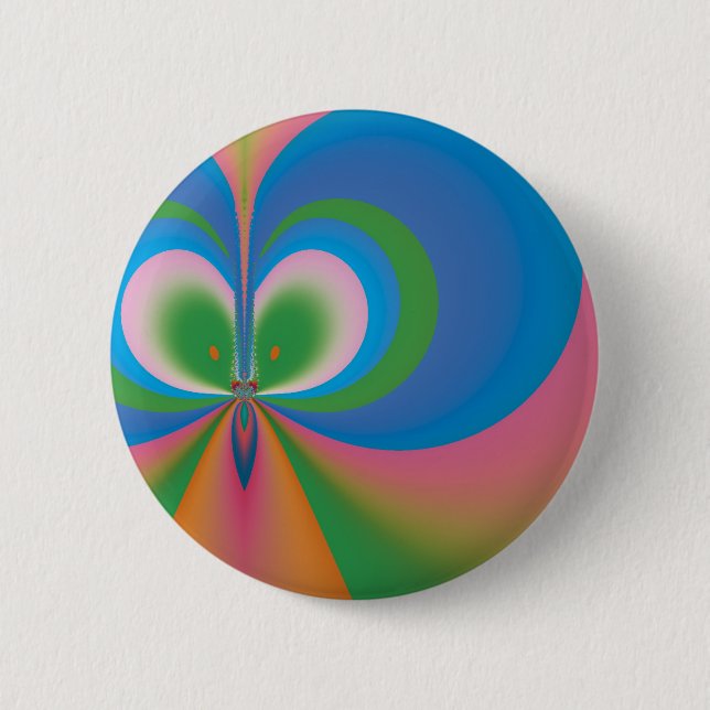 Blue Butterfly 6 Cm Round Badge (Front)