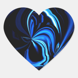 Blue Butterfly Abstract Heart Sticker