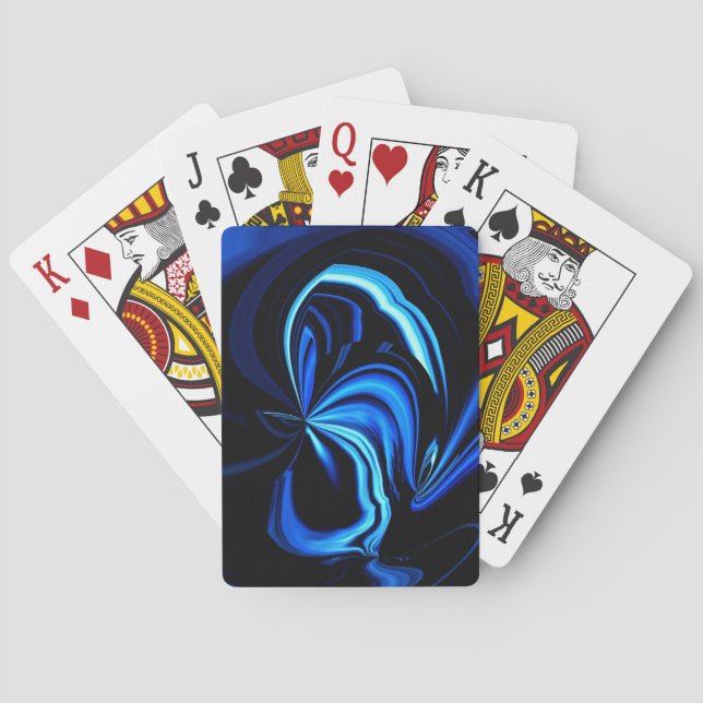 Blue Butterfly Abstract Playing Cards (Back)