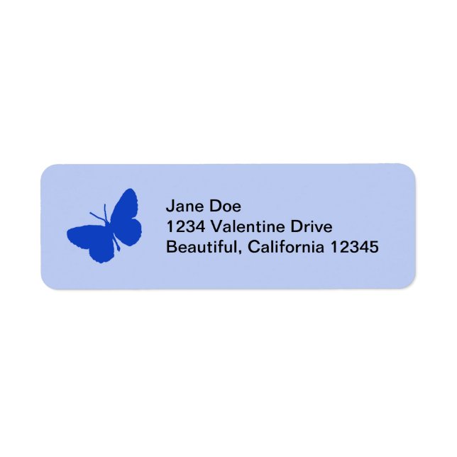 Blue Butterfly Address Labels (Front)
