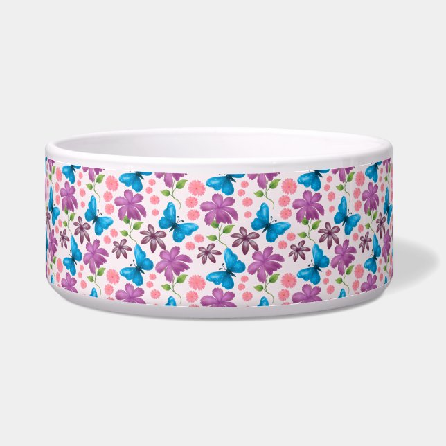 Blue Butterfly and Purple Floral Pattern (Front)