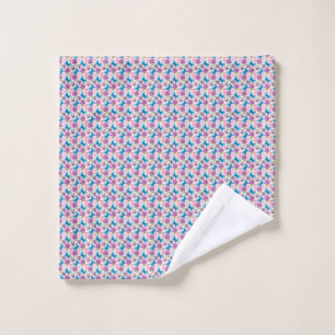 Blue Butterfly and Purple Floral Pattern Wash Cloth