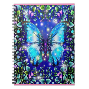 Blue Butterfly Aqua Hue Get a Clue and jot it Down Notebook