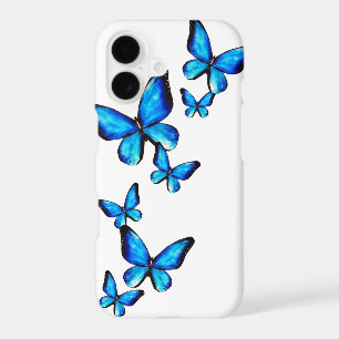 Blue butterfly aqua watercolor