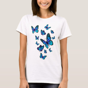 Blue Butterfly Art Garden Beautiful Butterflies T-Shirt