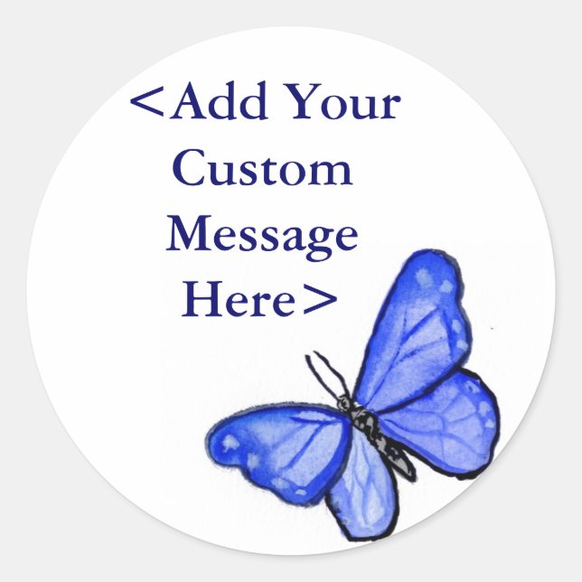 Blue Butterfly Art Label Stickers (Front)