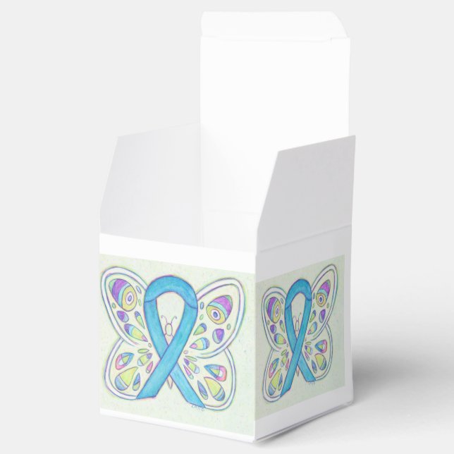 Blue Butterfly Awareness Ribbon Take Out Favour Bo Box (Opened)