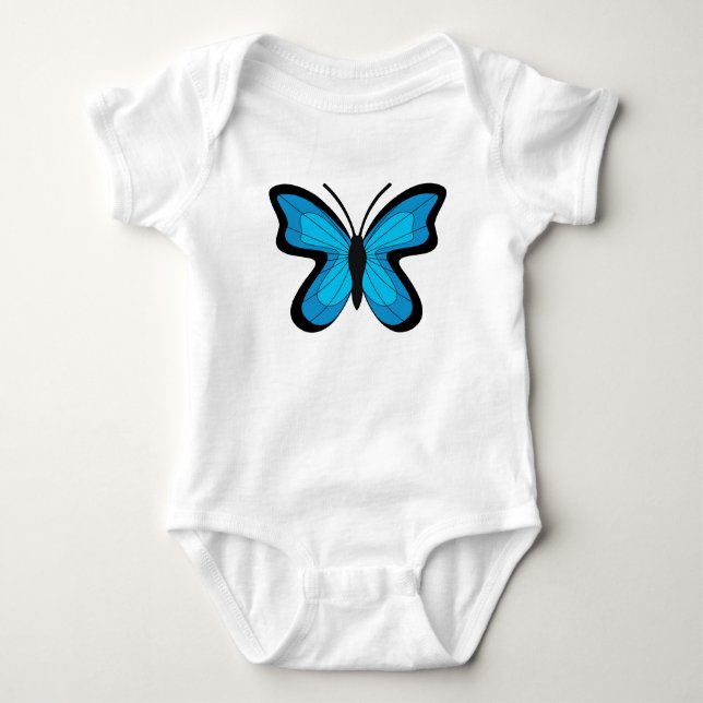 Blue Butterfly Baby Bodysuit (Front)